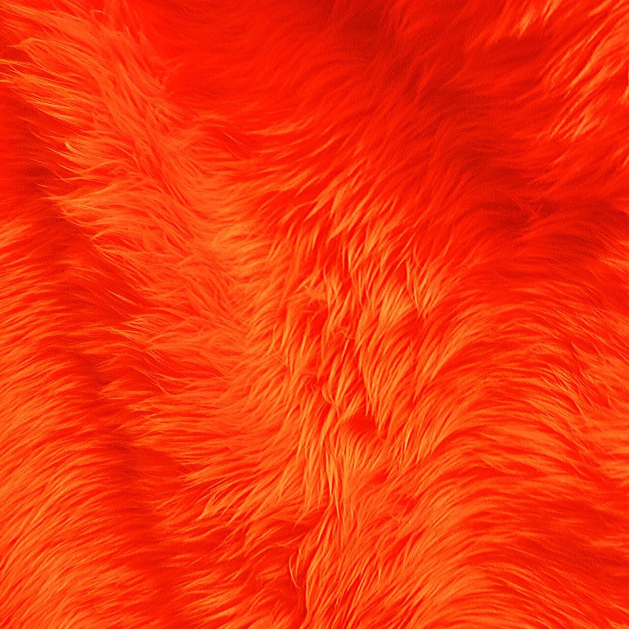 1 Yard Bright Neon Orange Luxury Faux Fur Fabric 60 Inch Wide for DIY Crafts and Apparel